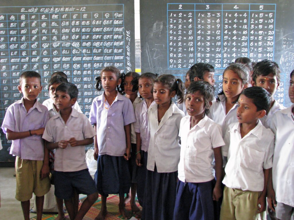 Children in a Deepam Society-supported classroom